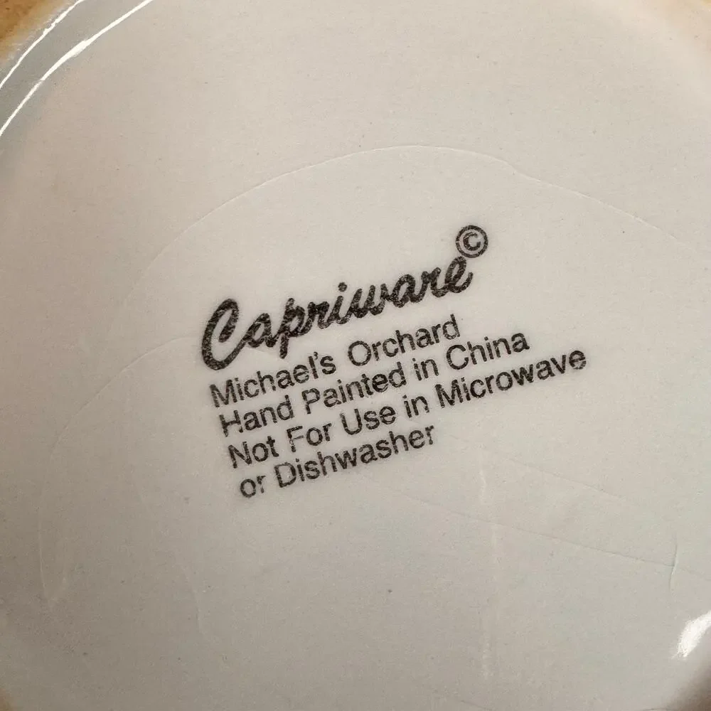 Capriware Michael's Orchard Lot of 2 Multi Color Handpainted Ceramic Canisters
